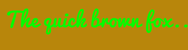 Image with Font Color 00FF00 and Background Color B8860B